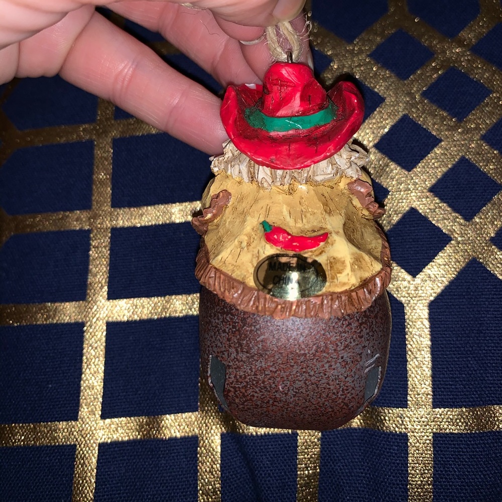 Cowboy Bell Santa Ornament